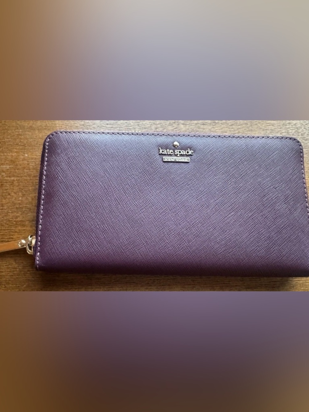 Kate Spade New York Cameron Street Lacey Ripe Plum Saffiano Leather Wallet